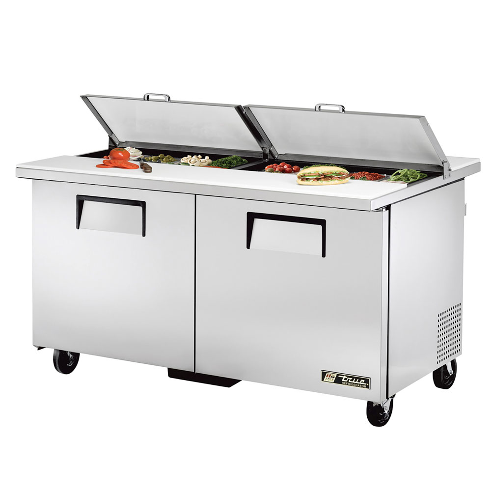 True TSSU-60-16-DS-ST 60.38" Sandwich/Salad Prep Table w/ Refrigerated Base, 115v