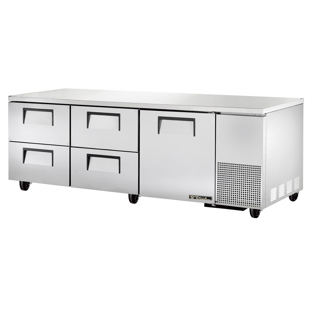 True TUC-93D-4 30.9-cu ft Undercounter Refrigerator w/ (3) Sections, (1) Door & (4) Drawers, 115v