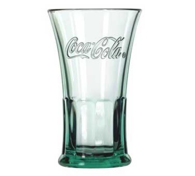Libbey Glass 5703CC Georgia Green Coca-Cola Genuine Glass, Footed, Flare, 16-oz