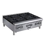Black Diamond BDCTH-36 6-Burner Countertop Hotplate - Heavy Duty, 150,000 BTU,Stainless, NG