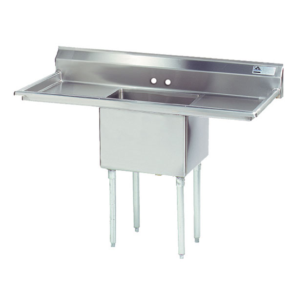 Advance Tabco Fabricated Sink   24 Right Left Drainboard, 1 Bowl, 18 ga 304 Stainless Steel