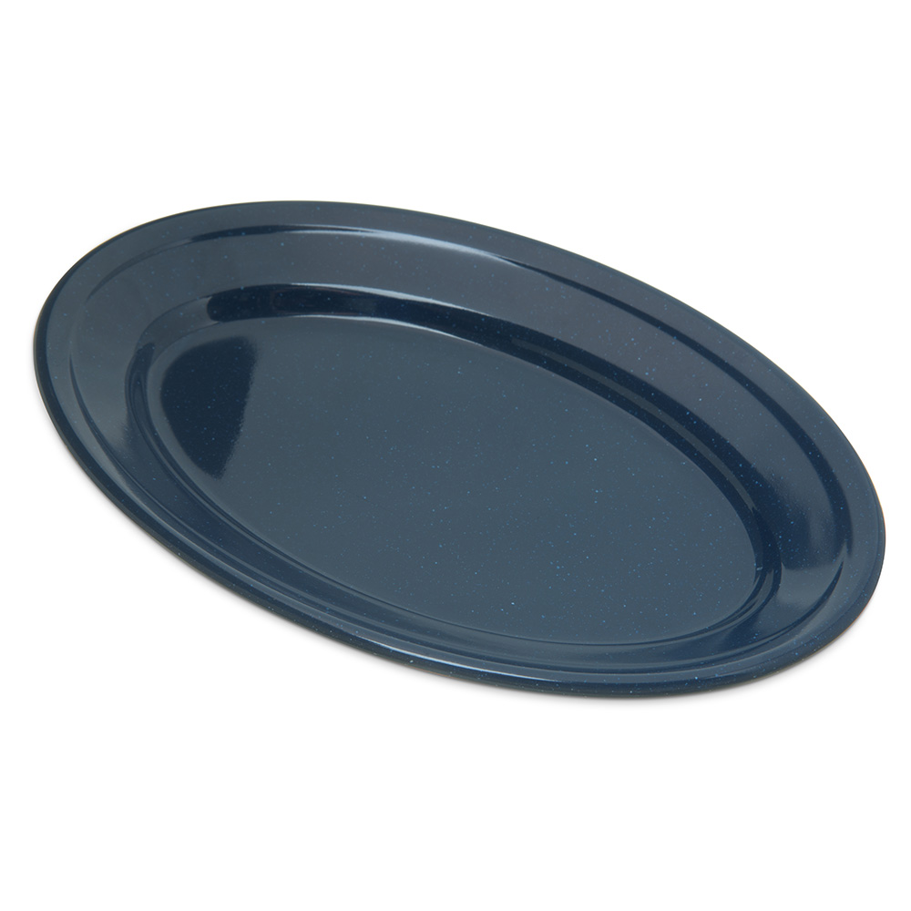 Carlisle Dallas Ware Oval Platter   9 1/4x6 1/4 Melamine, Cafe Blue