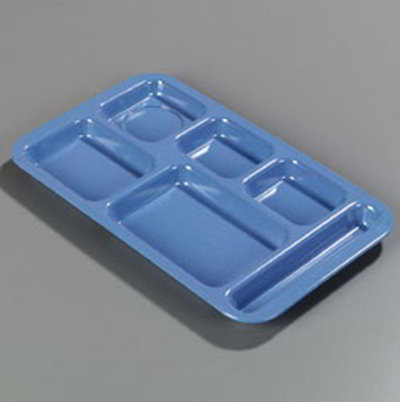 Carlisle 4398392 Rectangular (6)Compartment Tray   Right Handed, 15x9" Sandshades