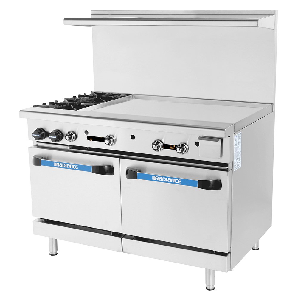 Turbo Air 48 2 Burner Gas Range with Griddle, NG