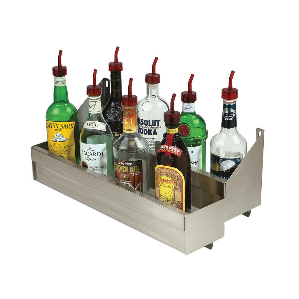 Supreme Metal 35 in Double Tier Keyhole Bottle Rack, Stainless Steel