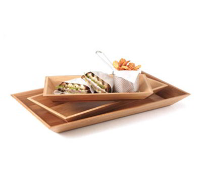 American Metalcraft Rectangular Bamboo Tray   14 1/4x7 1/2