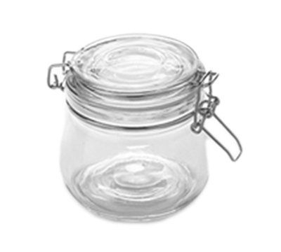 American Metalcraft 16 oz Mason Jar with Hinged Lid   Glass