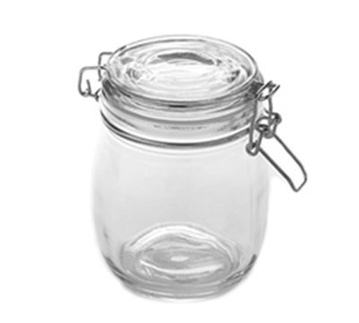 American Metalcraft 26 oz Mason Jar with Hinged Lid   Glass