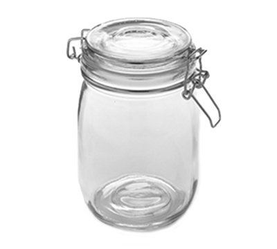 American Metalcraft 26 oz Mason Jar with Hinged Lid   Glass