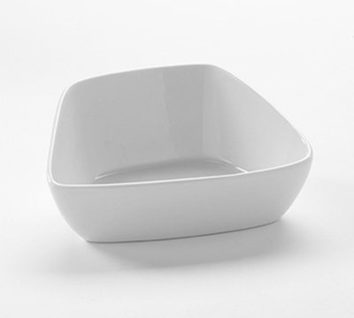 American Metalcraft 5 oz Square Slanted Bowl   White Porcelain