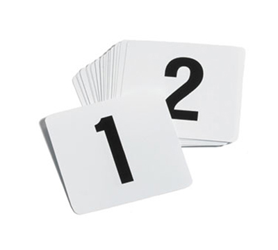Tablecraft TN50 4-in Plastic Number Card Signs, 1-50
