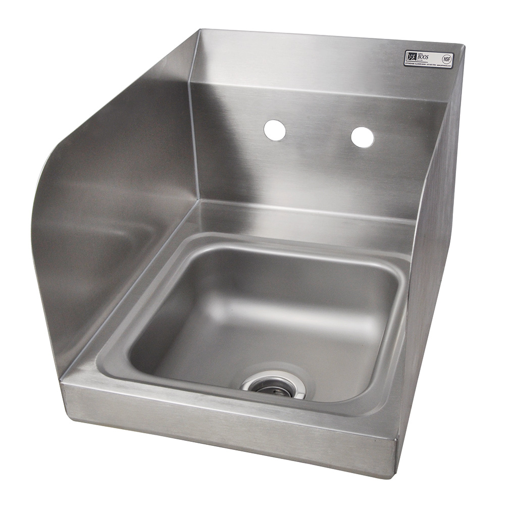 John Boos Splash Mount Hand Sink w/ 2 Side Splash, 4 in On Center, 9 x 9 x 5 in Bowl